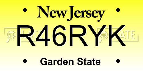 R46RYK New Jersey License Plate