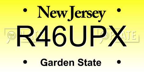 R46UPX New Jersey License Plate