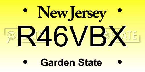 R46VBX New Jersey License Plate