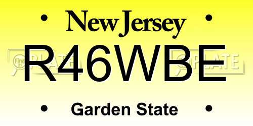 R46WBE New Jersey License Plate