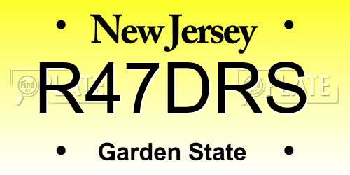R47DRS New Jersey License Plate