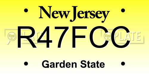 R47FCC New Jersey License Plate