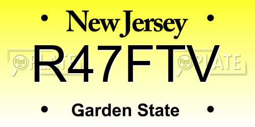 R47FTV New Jersey License Plate