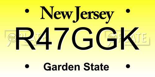 R47GGK New Jersey License Plate