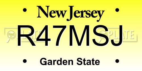 R47MSJ New Jersey License Plate