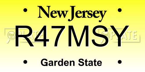 R47MSY New Jersey License Plate