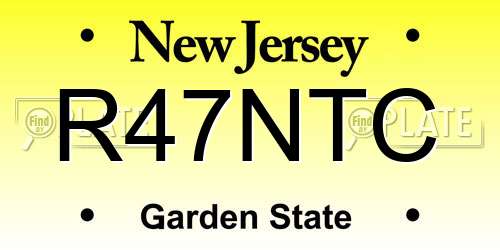 R47NTC New Jersey License Plate
