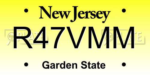 R47VMM New Jersey License Plate