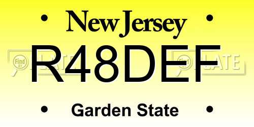 R48DEF New Jersey License Plate