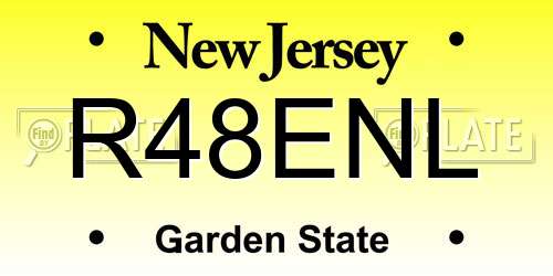 R48ENL New Jersey License Plate