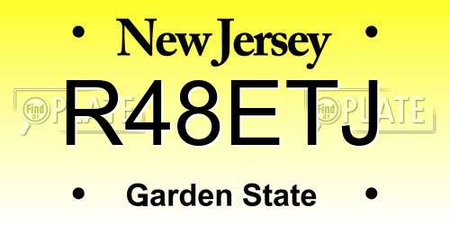 R48ETJ New Jersey License Plate