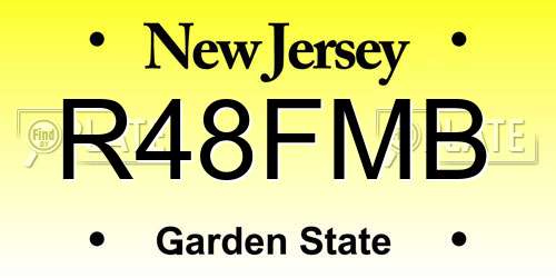 R48FMB New Jersey License Plate