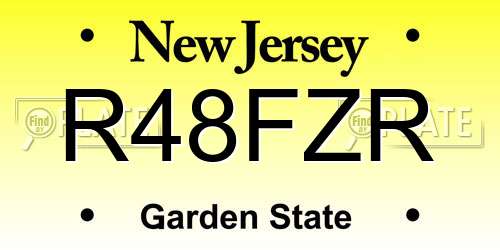 R48FZR New Jersey License Plate