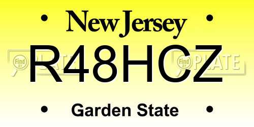 R48HCZ New Jersey License Plate