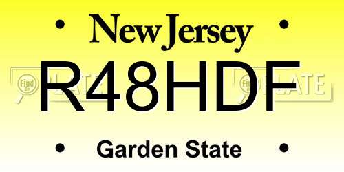 R48HDF New Jersey License Plate
