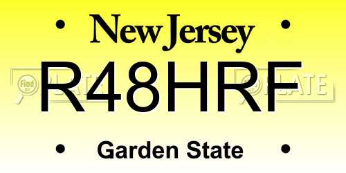 R48HRF New Jersey License Plate