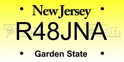 R48JNA New Jersey License Plate