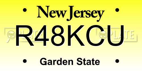 R48KCU New Jersey License Plate