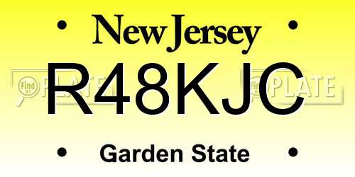 R48KJC New Jersey License Plate