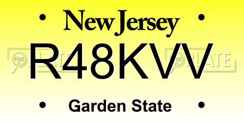 R48KVV New Jersey License Plate