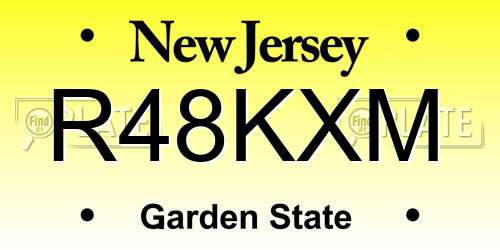 R48KXM New Jersey License Plate