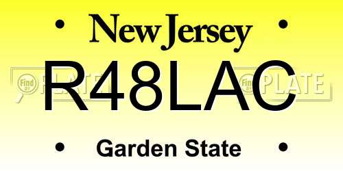 R48LAC New Jersey License Plate