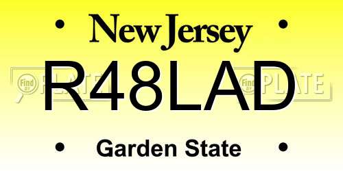 R48LAD New Jersey License Plate