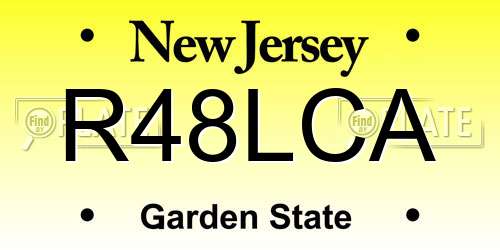 R48LCA New Jersey License Plate