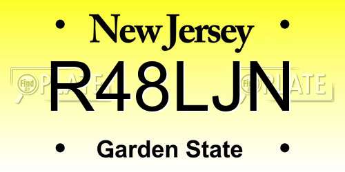 R48LJN New Jersey License Plate