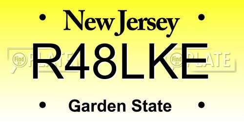 R48LKE New Jersey License Plate