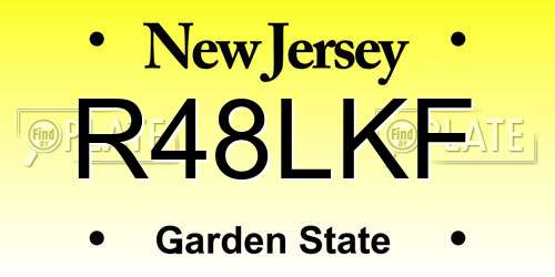 R48LKF New Jersey License Plate