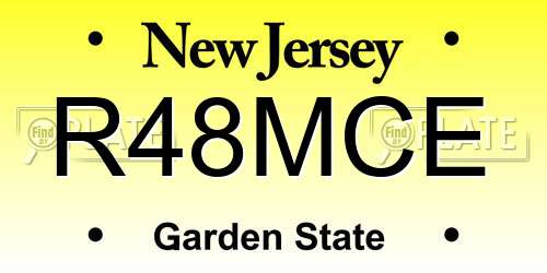R48MCE New Jersey License Plate