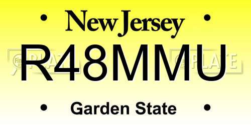 R48MMU New Jersey License Plate