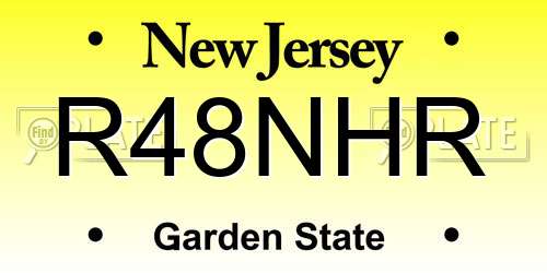 R48NHR New Jersey License Plate