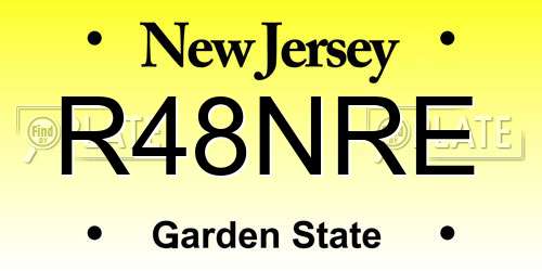 R48NRE New Jersey License Plate