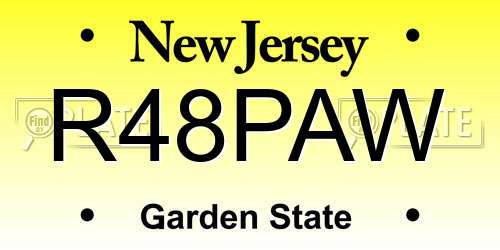 R48PAW New Jersey License Plate