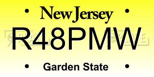 R48PMW New Jersey License Plate
