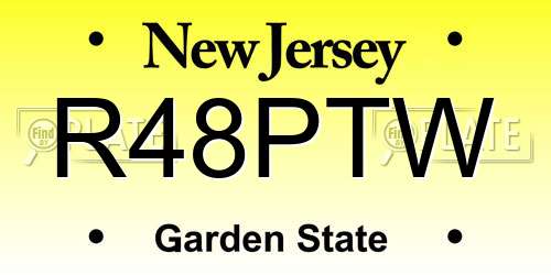 R48PTW New Jersey License Plate