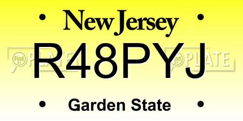 R48PYJ New Jersey License Plate