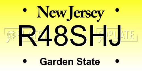 R48SHJ New Jersey License Plate