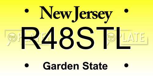 R48STL New Jersey License Plate
