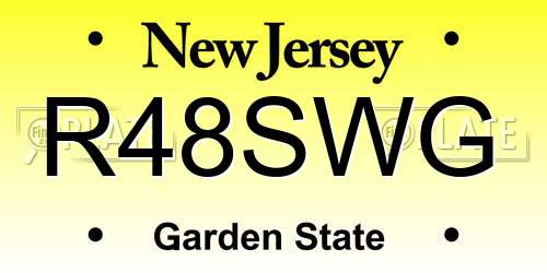 R48SWG New Jersey License Plate