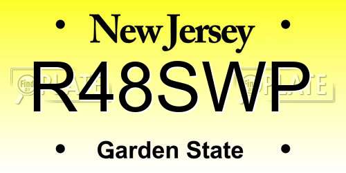 R48SWP New Jersey License Plate