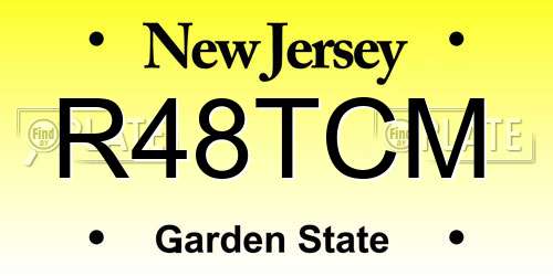 R48TCM New Jersey License Plate