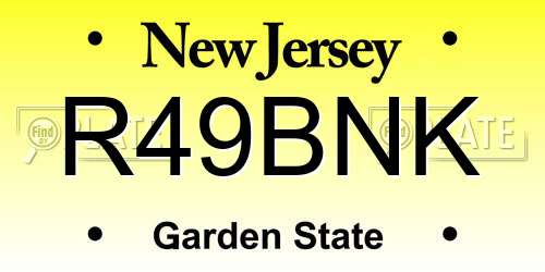 R49BNK New Jersey License Plate