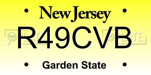 R49CVB New Jersey License Plate