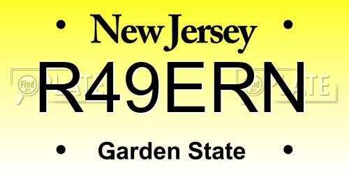 R49ERN New Jersey License Plate
