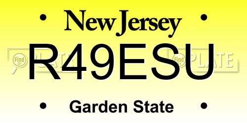 R49ESU New Jersey License Plate