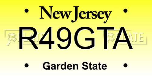 R49GTA New Jersey License Plate