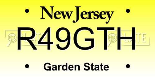 R49GTH New Jersey License Plate